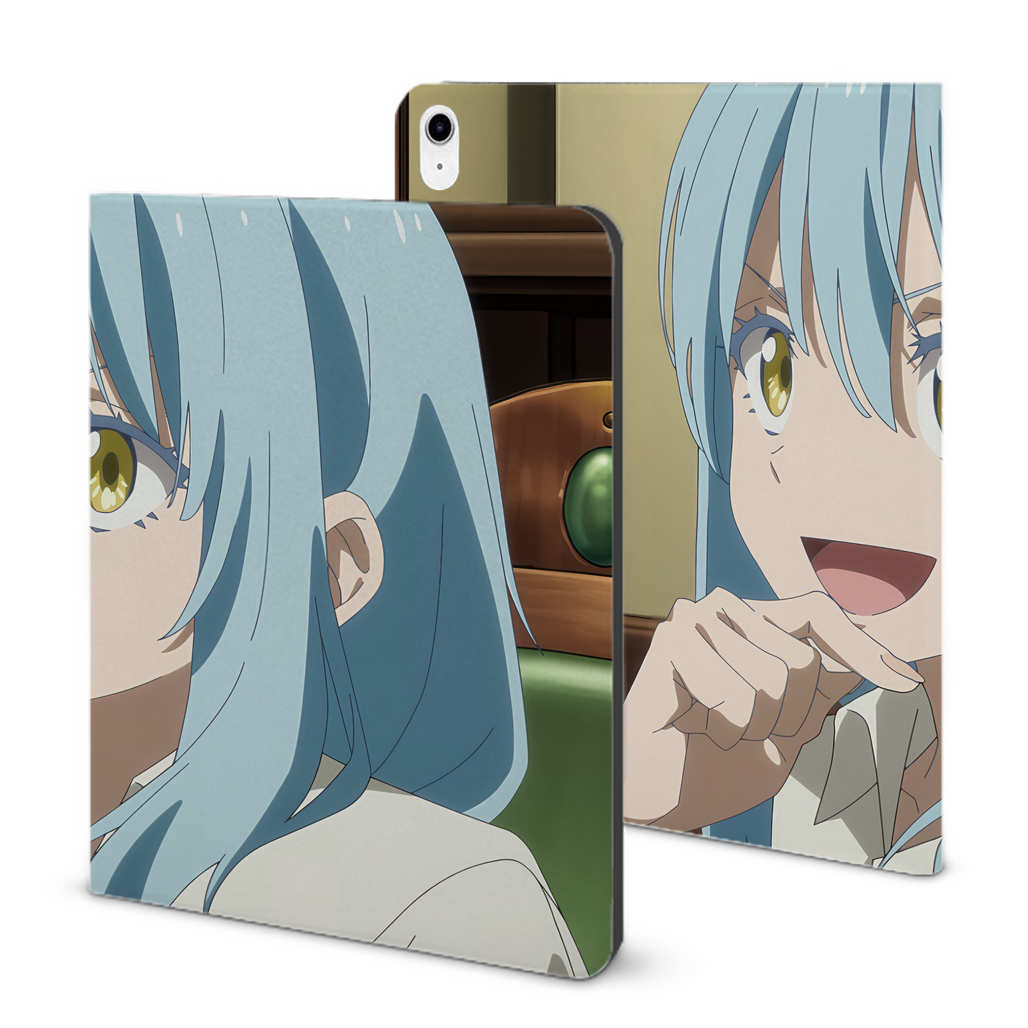 （画像用） 転スラ Regarding Reincarnated to Slime IPad ケース ブック型 PUレザー TPU 耐衝撃 軽量 薄型 ペン収納なし 全面保護 IPad 各モデル対応